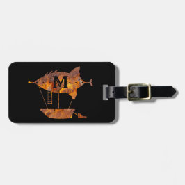 Aangepast monogram voor Steampunk Colorful Rust Ai Bagagelabel