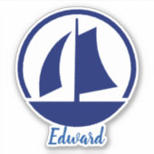 Aangepast monogram voor zeilboot sticker (Voorkant)