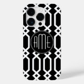 Aangepast monogram voor zwart en wit geometrisch p Case-Mate iPhone case (Achterkant)