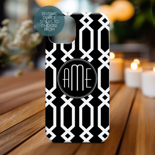 Aangepast monogram voor zwart en wit geometrisch p Case-Mate iPhone case