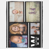 Aangepast monogram voor zwart-wit multifunctionele fleece deken (Voorkant)