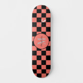 Aangepast monogram voornaam dambord patroon persoonlijk skateboard (Voorkant)