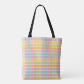 Aangepast Monogram Vrouwelijk Kleurrijk gestreept  Tote Bag (Achterkant)