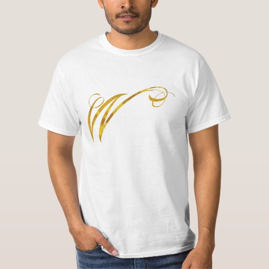 Aangepast Monogram W Faux Gold Foil Monogrammen In T-shirt (Voorkant)