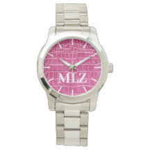 Aangepast monogram warm roze faux crocodile maken