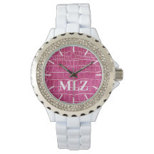 Aangepast monogram warm roze faux crocodile maken