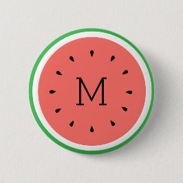 aangepast monogram watermeloen ronde button 5,7 cm
