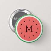 aangepast monogram watermeloen ronde button 5,7 cm (Voorkant /achterkant)