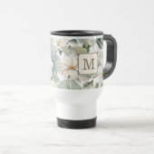 Aangepast Monogram Waterverf Bloem Reisbeker (Voorkant rechts)