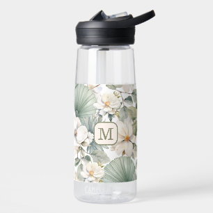 Aangepast Monogram Waterverf Bloemig Waterfles