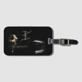 Aangepast monogram "wijnglas" bagagelabel (Voorkant (horizontaal))