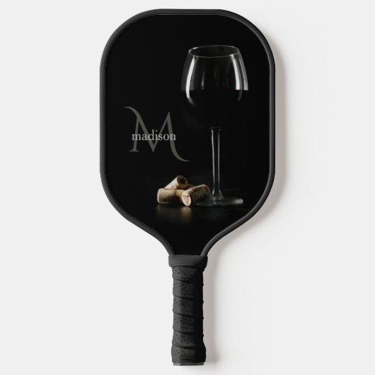 Aangepast monogram "wijnglas" pickleball paddle (Voorkant)