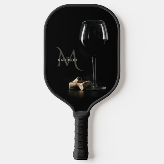 Aangepast monogram "wijnglas" pickleball paddle (Achterkant)