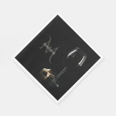 Aangepast monogram "wijnglas" servet (Hoek)