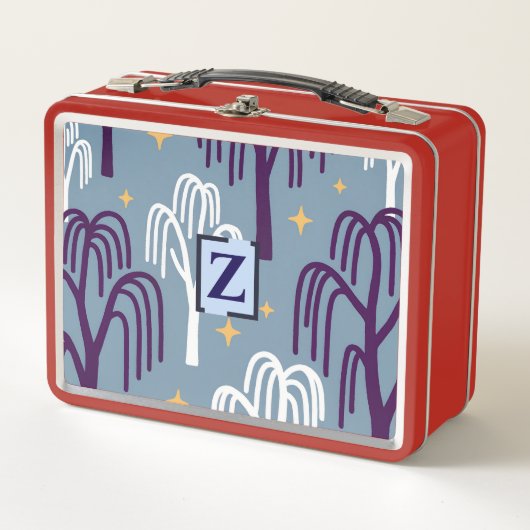 Aangepast monogram Wilgboompatroon Blauw (Voorkant)