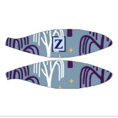 Aangepast monogram Wilgenboompatroon Blauw Basketbal (Panelen)