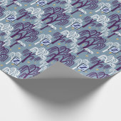 Aangepast Monogram Willow Tree Blue Wrapping Paper Cadeaupapier (Hoek)