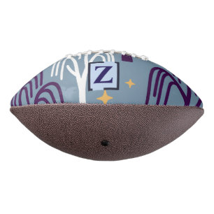 Aangepast Monogram Willow Tree Patroon Blauwe Voet American Football