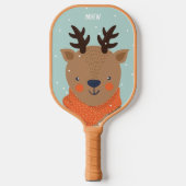 Aangepast monogram Winter Deer Pickleball Paddle (Voorkant)