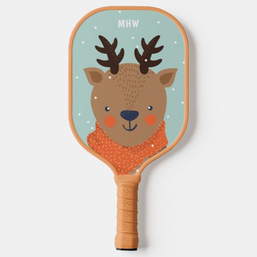 Aangepast monogram Winter Deer Pickleball Paddle (Achterkant)