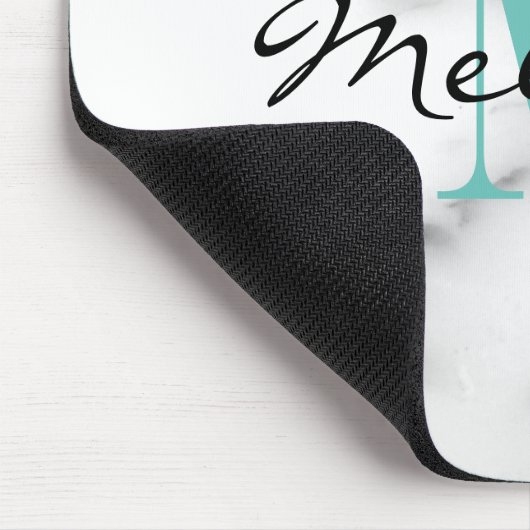 Aangepast monogram witte marmer muismat (Hoek)