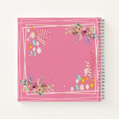 Aangepast monogram Zacht Pastel Roze Floral Lectur Notitieboek (Achterkant)