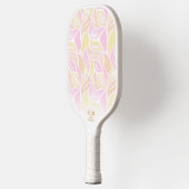 Aangepast monogram zacht roze flesjespatroon pickleball paddle (Links)