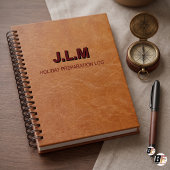 Aangepast Monogram Zadel Bruin Leren Kerst Notitieboek