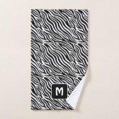 Aangepast monogram zebra patroon bad handdoek (Handdoek)