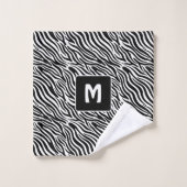 Aangepast monogram zebra patroon bad handdoek (Wasdoekje)