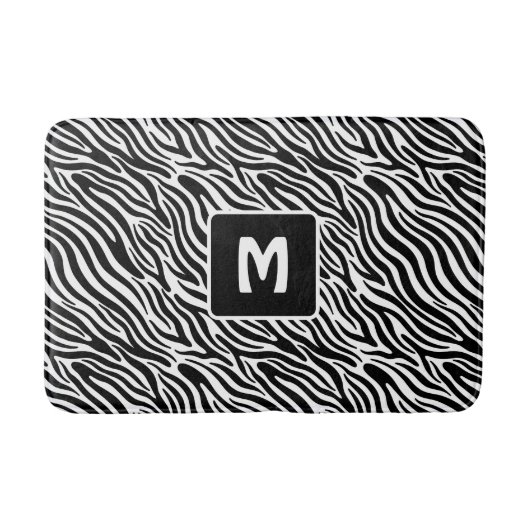Aangepast monogram zebra patroon badmat (Voorkant)