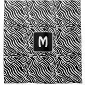 Aangepast monogram zebra patroon douchegordijn (Voorkant)