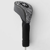 Aangepast monogram zebra patroon golfheadcover (Schuin)