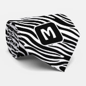 Aangepast monogram zebra patroon stropdas (Opgerold)