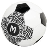 Aangepast monogram zebra patroon voetbal (Drie kwart)