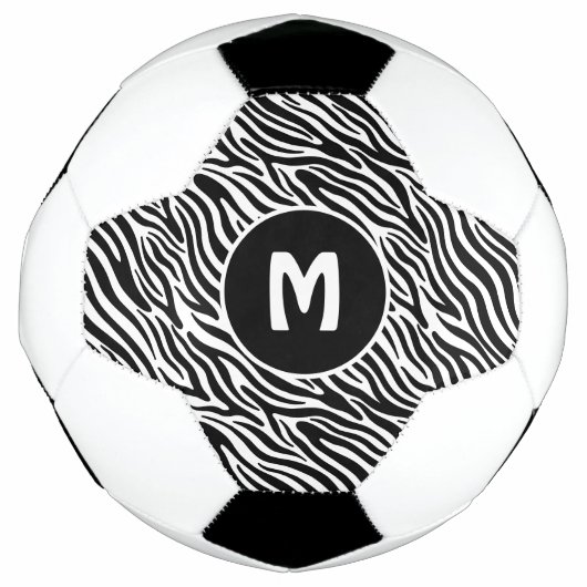 Aangepast monogram zebra patroon voetbal (Voorkant)