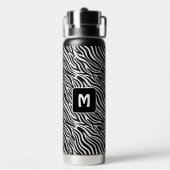 Aangepast monogram zebra patroon waterfles (Achterkant)