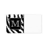 Aangepast monogram, Zebra Pattern Animal Print. Etiket (Voorkant)