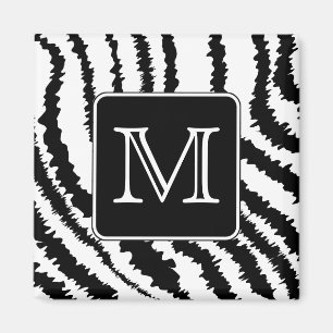 Aangepast monogram, Zebra Pattern Animal Print. Magneet