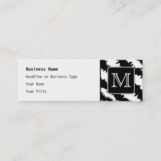 Aangepast monogram, Zebra Pattern Animal Print. Mini Visitekaartje