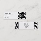 Aangepast monogram, Zebra Pattern Animal Print. Mini Visitekaartje (Voorkant / Achterkant)