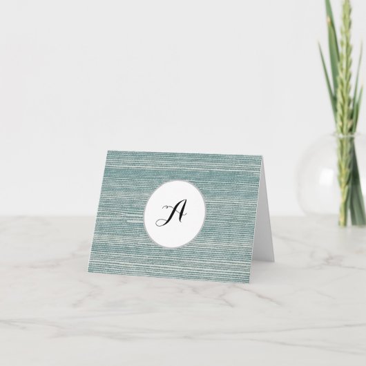 Aangepast monogram zeegraspatroon bedankkaart (Voorkant)