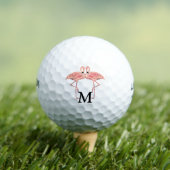 Aangepast monogram Zijn & Haar Flamingo Liefdesvog Golfballen (Insitu Shirt)