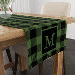 Aangepast Monogram Zwart Groen Buffel Plaid Patroo Korte Tafelloper<br><div class="desc">Trendy-gerangschikte buffalo check plaid lumberjack style table runner. Voeg uw monogram toe en pas de kleur eenvoudig aan uw smaak aan.</div>