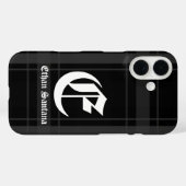 Aangepast Monogram Zwart Plakt Case-Mate iPhone Case (Achterkant (horizontaal))