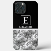 Aangepast monogram zwart-wit flesje Case-Mate iPhone case (Achterkant)