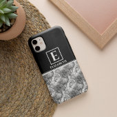Aangepast monogram zwart-wit flesje Case-Mate iPhone case