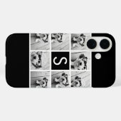 Aangepast monogram zwart-wit fotocollage Case-Mate iPhone case (Achterkant (horizontaal))