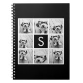 Aangepast monogram zwart-wit fotocollage notitieboek (Voorkant)