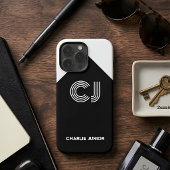Aangepast Monogram Zwart & Wit Geometrisch Art Dec Case-Mate iPhone Case